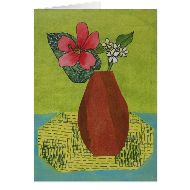 Hibiskusstilleben Hälsningskort (Framsidan)