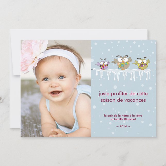 Hiboux Chilling carte de phode vacances (Framsida)