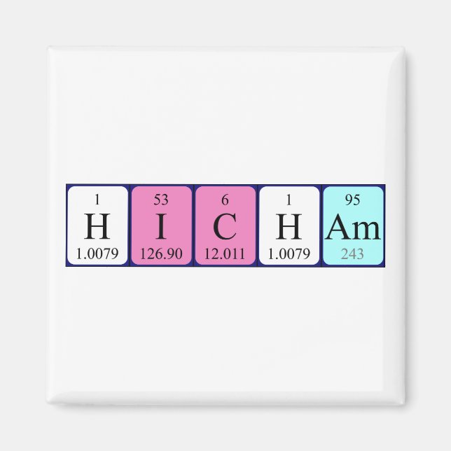 Hicham periodisk magnet bord namn (Framsidan)
