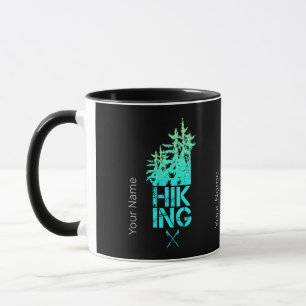 Hicka och behandla utomhusskogsdesign för Vintage Mugg