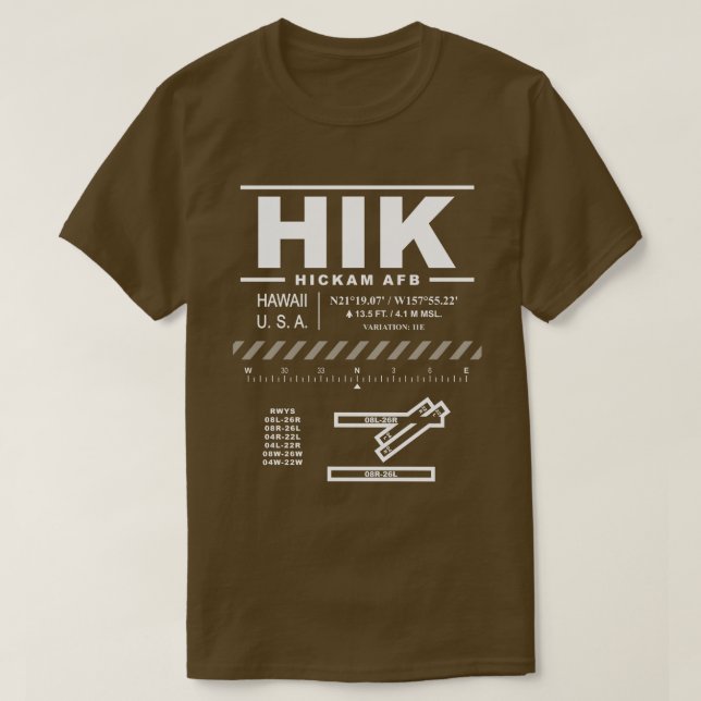 Hickam Luft Force Base HIK T-Shirt (Design framsida)