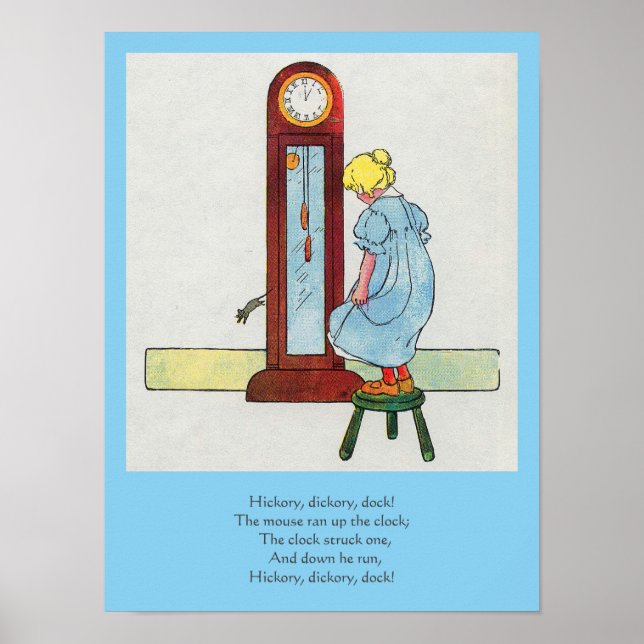 Hickory, Dickory, Dock Mor Goose Nursery Rhyme Poster (Framsidan)