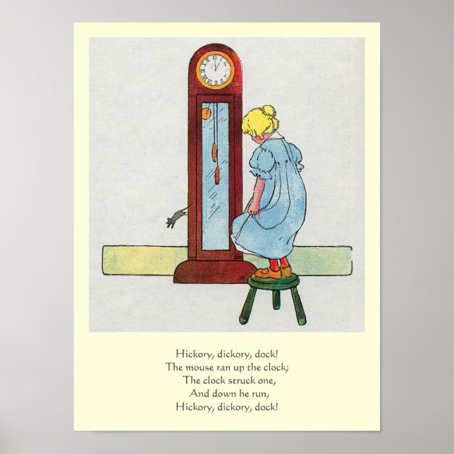 Hickory, Dickory, Dock Mor Goose Nursery Rhyme Poster (Framsidan)