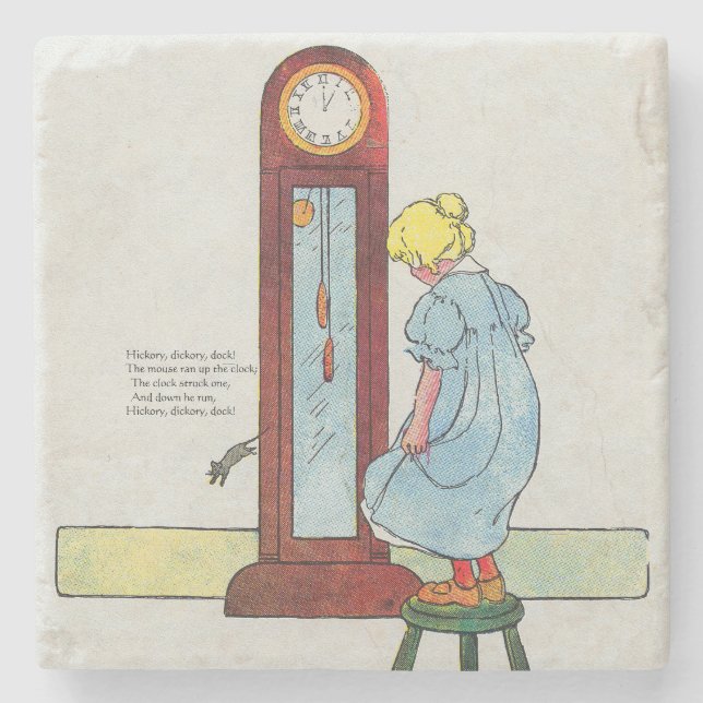 Hickory, Dickory, Dock Mor Goose Nursery Rhyme Stenunderlägg (Framsidan)