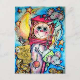 Hickory Dickory Dock Nursery Rhyme Time Vykort
