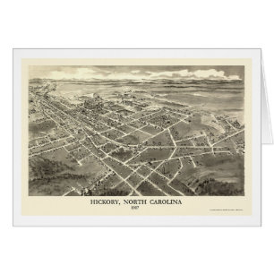 Hickory, NC Panorama-karta - 1907 Hälsningskort