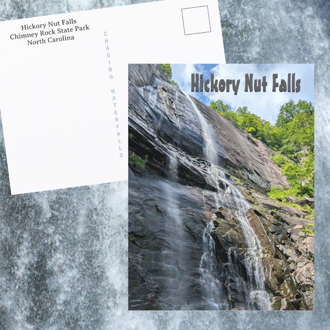 Hickory Nöt Falls Skorsten Sten NC Waterfall Vykort (Skapare uppladdad)