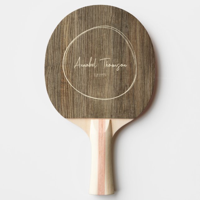 Hickory Trädnamn i Utsedd Cirkel  Pingisracket (Framsidan)