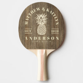 Hickory Trähustropisk Ananas Bröllop Pingisracket