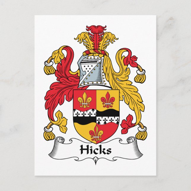 Hicks Family Crest Vykort (Framsida)