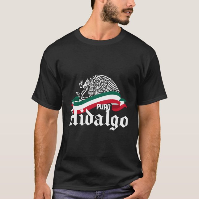 Hidalgo Mexico Puro Hidalgo Flagga Eagle T Shirt (Framsida)