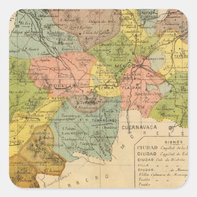 Hidalgo, Mexiko Fyrkantigt Klistermärke (Framsida)