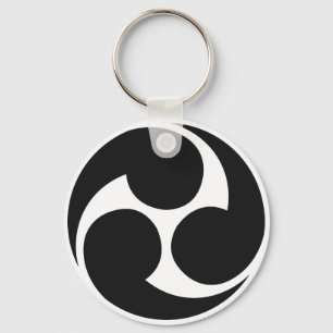 Hidari Mitsudomoe 左三つ巴 Taiko Keychain Nyckelring