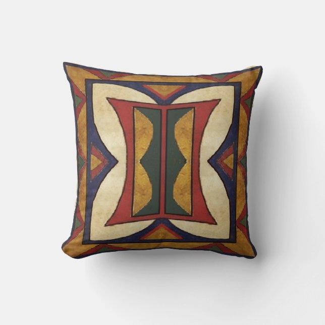 HIDATSA - MANDAN?  Kudder Parfleche stil 1909 Kudde (Framsida)