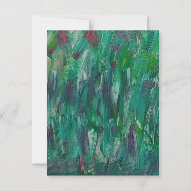 Hidden Green Red White Colorful Abstract Art Anteckningskort (Framsida)