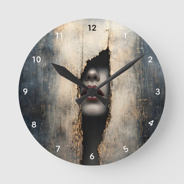 Hidden Identity Surreal Wall Clock Rund Klocka (Framsida)