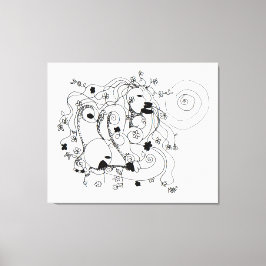 Hidden in the garden. - Ink drawing Canvastryck