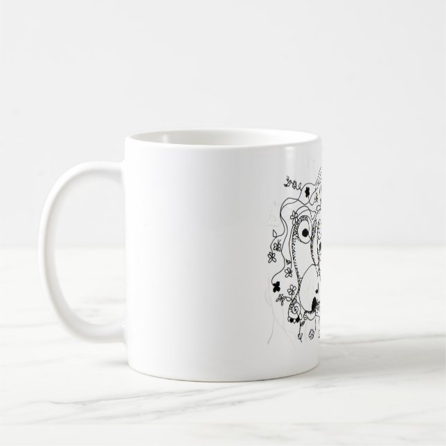 Hidden in the garden. - Ink drawing Kaffemugg (Vänster)