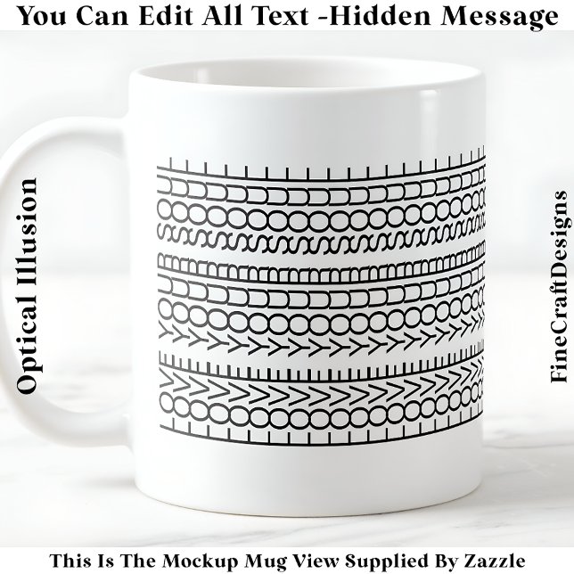 Hidden Message Love Your Soul, Custom 109B Quote Kaffemugg (Skapare uppladdad)