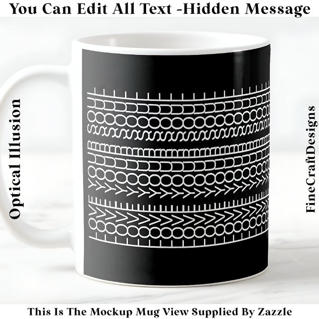 Hidden Message Love Your Soul, Custom 109W Quote Kaffemugg (Skapare uppladdad)
