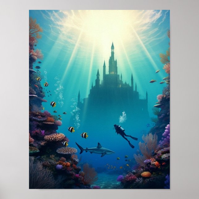 hidden underwater castle poster (Framsidan)