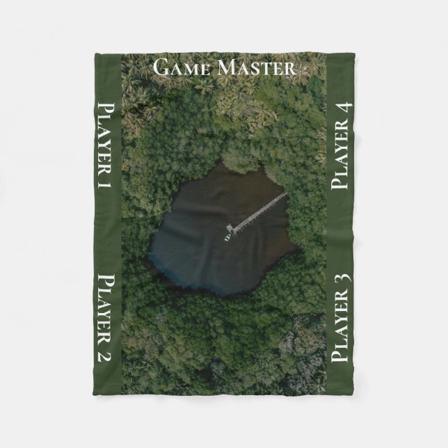 Hidden Woodland Lake Tabletop Gaming Map TTRPG Fleecefilt (Framsidan)