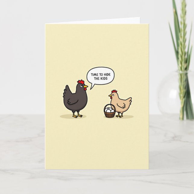 Hide The Kids Funny Bird Card Kort (Framsida)
