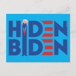Hiden Biden tecknad Vykort