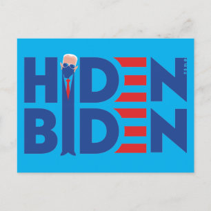 Hiden Biden tecknad Vykort