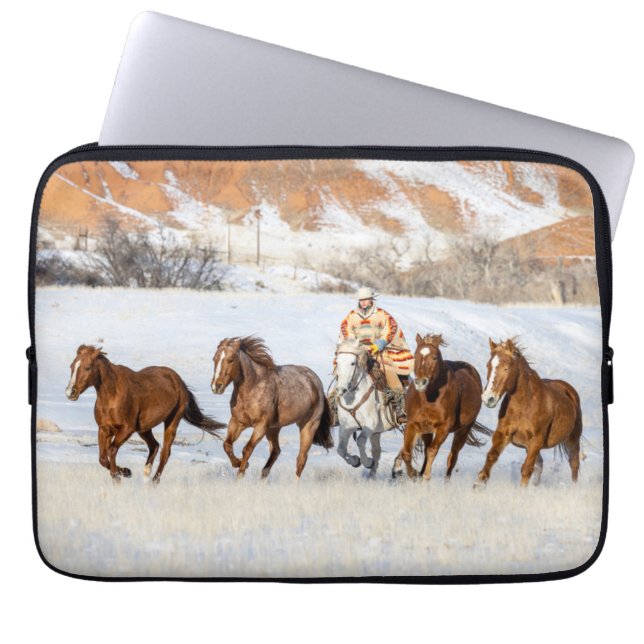 Hideout Horse Ranch, Wrangler och Horses Laptop Fodral (Framsidan)