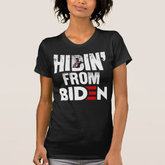 Hidin från Biden Politiskt humor Pro Trump Roligt  T Shirt