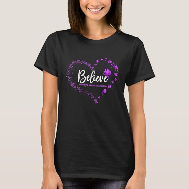Hidradenitis Suppurativa Awareness Butterfly Belie T Shirt (Framsida)