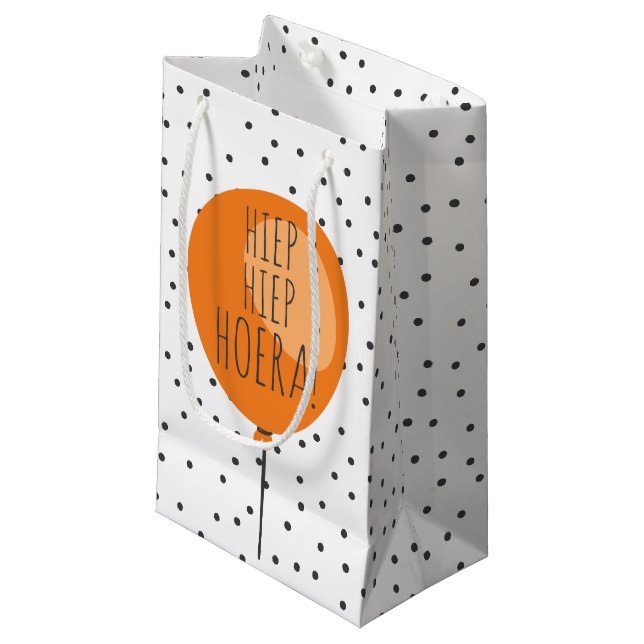 Hiep Hiep Hoera Orange Balloon Dutch Birthday (Framsidan Vinklad)