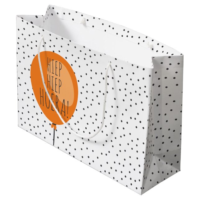 Hiep Hiep Hoera Orange Balloon Dutch Birthday (Baksidan Vinklad)