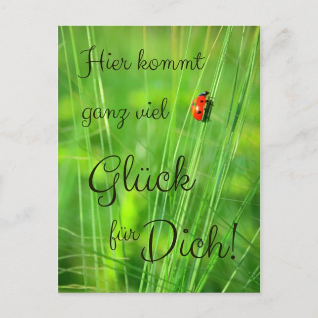 Hier kommt ganz viel Glück für Dich! Vykort (Framsida)