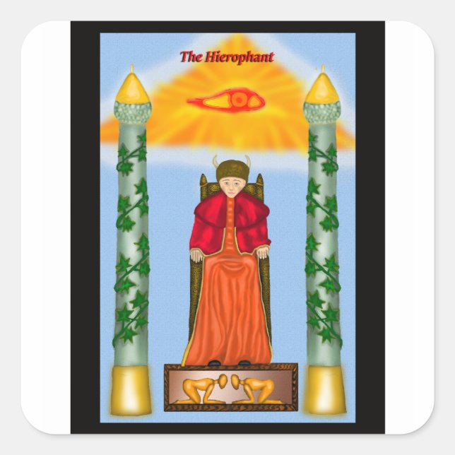 Hierofant - Fäster Fyrkantigt Klistermärke (Framsida)