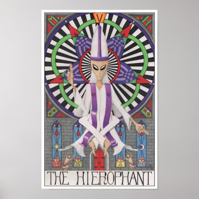 Hierofanten tarotkort poster (Framsidan)