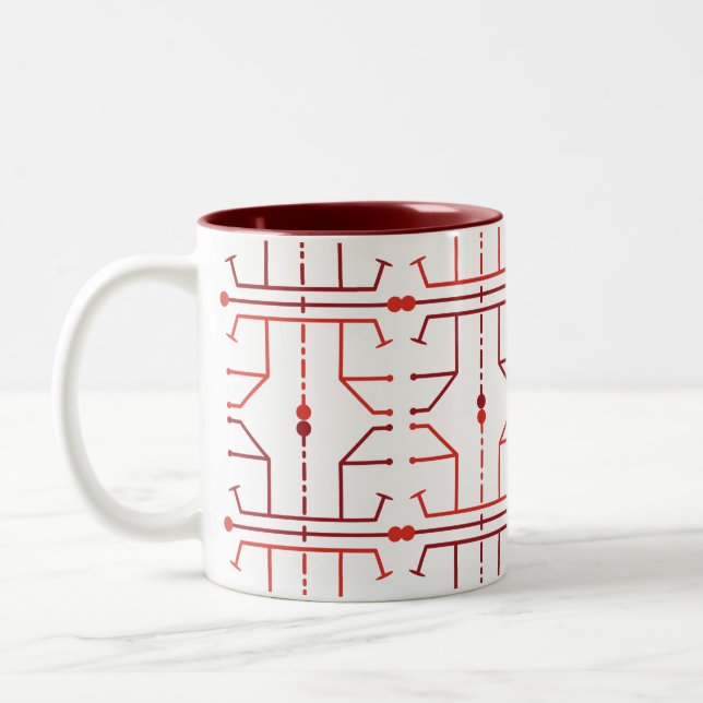 Hieroglyf Abstrakt Mönster Kopp (Vänster)