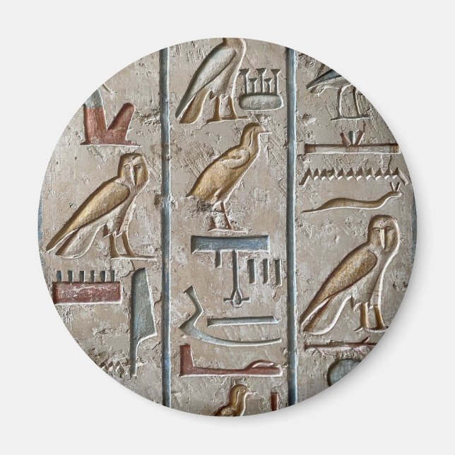 Hieroglyf Forntida Egypten Språk Inskription Text  Magnet (Framsidan)
