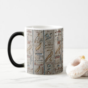 Hieroglyf Forntida Egypten Språk Inskriven Text Magisk Mugg
