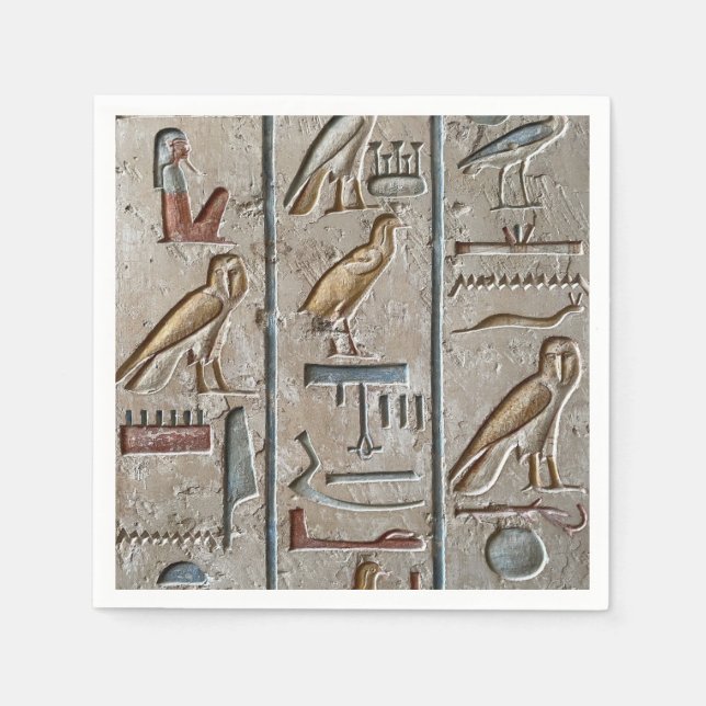 Hieroglyf Forntida Egypten Språk Inskriven Text Pappersservett (Framsidan)