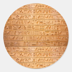 Hieroglyf Forntida Egypten Språk Inskriven Text Runt Klistermärke