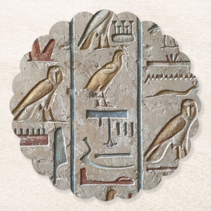 Hieroglyf Forntida Egypten Språk Inskriven Text Underlägg Papper