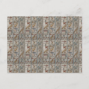Hieroglyf Forntida Egypten Språk Inskriven Text Vykort