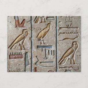 Hieroglyf Forntida Egypten Språk Inskriven Text Vykort