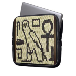 Hieroglyfer Artisan Crochet Print Electronics Bag Laptop Fodral