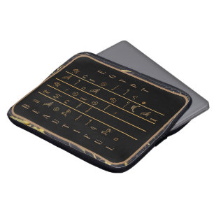 Hieroglyfer Vackra Egyptener svarta och guld ram Laptop Fodral