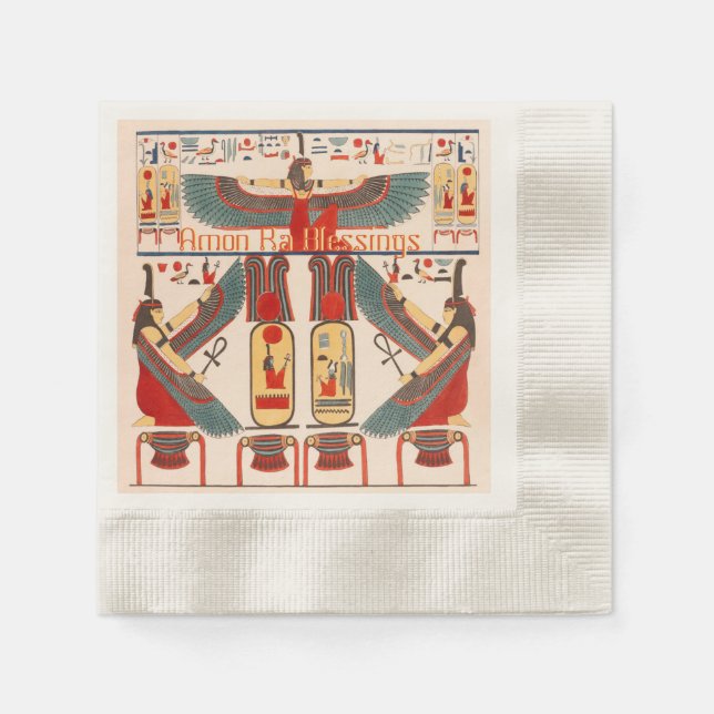 Hieroglyfi, egyptisk gud Amon Ra Blessings Pappersservett (Framsidan)