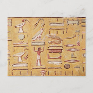Hieroglyfi från Grav i Seti I Vykort