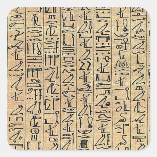 Hieroglyfi Fyrkantigt Klistermärke (Framsida)